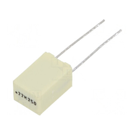 Condensator poliester 220nF 140VAC 250VDC 5mm ±10% THT | Electronic-mag.ro | Componente Electronice