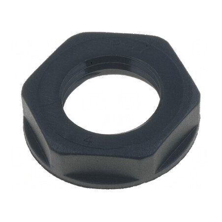 Piuliță PG7 poliamidă neagră 19mm UL94V-2 -20÷100°C Filet PG | Electronic-mag.ro | Componente Electronice