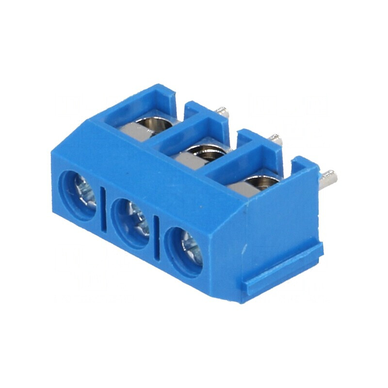 Regletă de conexiuni PCB 90° 5mm 3 piste 1,5mm² | Electronic-mag.ro | Componente Electronice