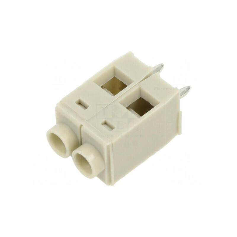 Regletă de conexiuni 90° 5mm 2 piste gri pentru PCB | Electronic-mag.ro | Componente Electronice