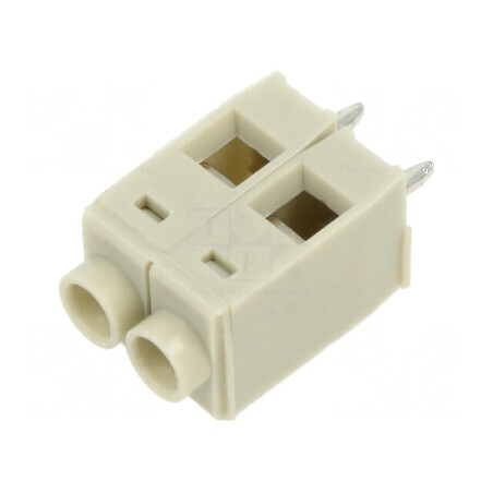 Regletă de conexiuni 90° 5mm 2 piste gri pentru PCB | Electronic-mag.ro | Componente Electronice
