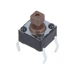 Microîntrerupător TACT SPST-NO 0,05A/12VDC THT | Electronic-mag.ro | Componente Electronice