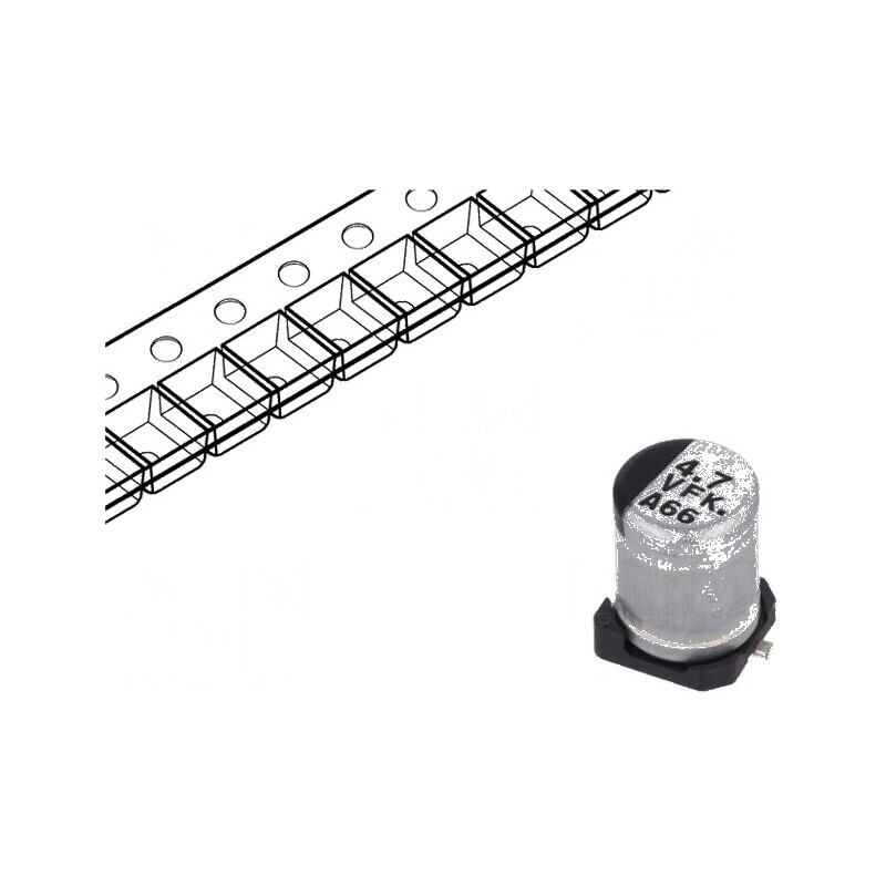 Condensator electrolitic low ESR SMD 4,7uF 35V Ø4x5,8mm | Electronic-mag.ro | Componente Electronice