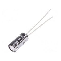 Condensator electrolitic THT 22uF 50VDC Ø5x11mm 2mm Raster | Electronic-mag.ro | Componente Electronice