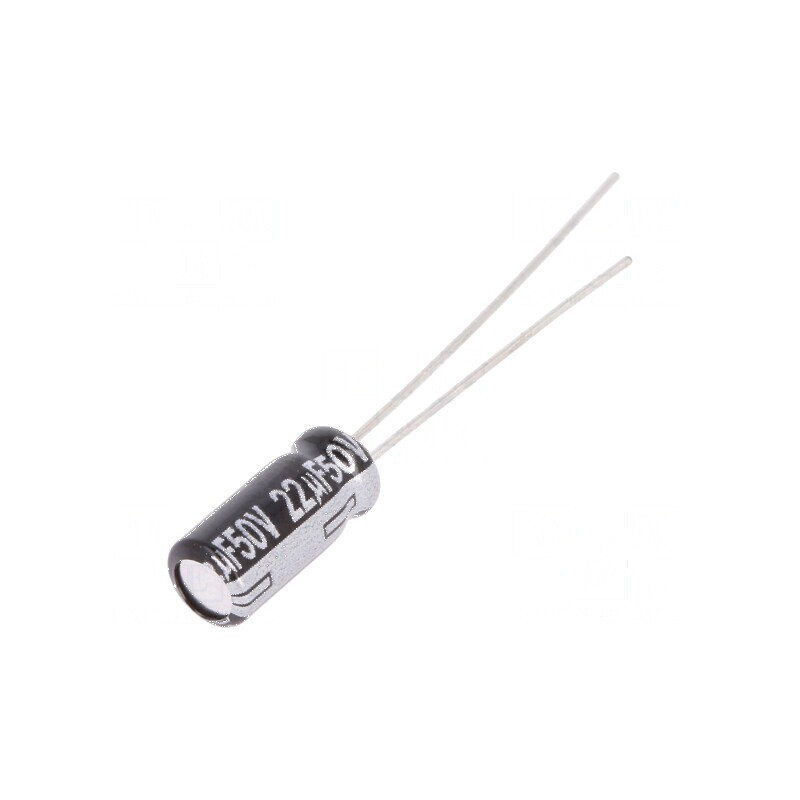 Condensator electrolitic THT 22uF 50VDC Ø5x11mm 2mm Raster | Electronic-mag.ro | Componente Electronice Condensator electrolitic THT 22uF 50VDC Ø5x11mm 2mm Raster | Electronic-mag.ro | Componente Electronice
