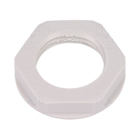 Piuliță M16 poliamidă UL94V-2 22mm gri deschis -20° până la 100°C | Electronic-mag.ro | Componente Electronice