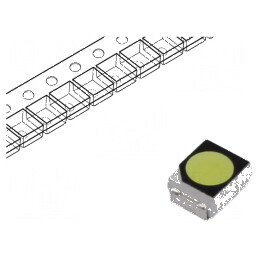 Bec LED SMD 3528 PLCC2 Alb Rece 10000K 20mA 2180÷3000mcd 120° | Electronic-mag.ro | Componente Electronice