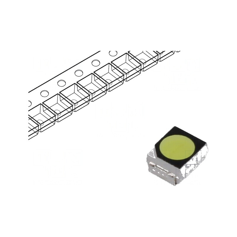 Bec LED SMD 3528 PLCC2 Alb Rece 10000K 20mA 2180÷3000mcd 120° | Electronic-mag.ro | Componente Electronice