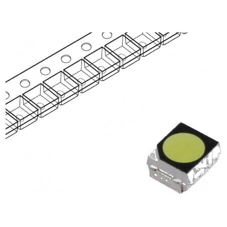 Bec LED SMD 3528 PLCC2 Alb Rece 10000K 20mA 2180÷3000mcd 120° | Electronic-mag.ro | Componente Electronice