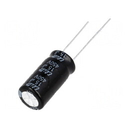Condensator electrolitic THT 15uF 450V 10x60mm ±20% | Electronic-mag.ro | Componente Electronice