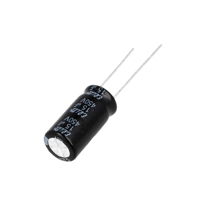 Condensator electrolitic THT 15uF 450V 10x60mm ±20% | Electronic-mag.ro | Componente Electronice Condensator electrolitic THT 15uF 450V 10x60mm ±20% | Electronic-mag.ro | Componente Electronice
