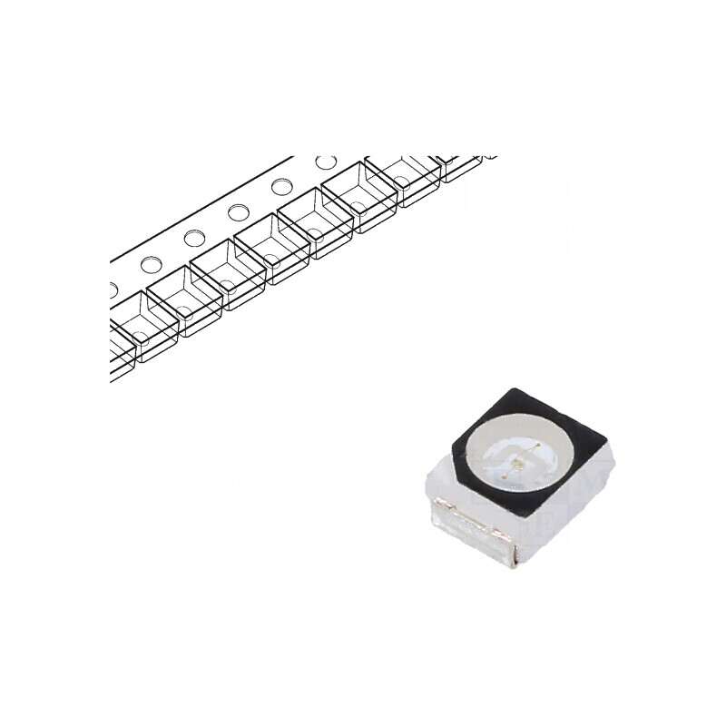 LED SMD 3528 PLCC2 Albastru 500-750mcd 3,5x2,8x1,7mm 120° | Electronic-mag.ro | Componente Electronice