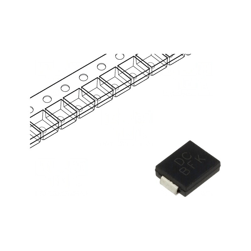 Diodă TVS 1,5kW 33,3V 31A Bidirecțională SMC Rola Bandă | Electronic-mag.ro | Componente Electronice