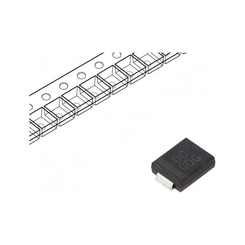 Diodă TVS 1,5kW 6,67V 145,6A Unidirecțională SMC Rola Banda | Electronic-mag.ro | Componente Electronice Diodă TVS 1,5kW 6,67V 145,6A Unidirecțională SMC Rola Banda | Electronic-mag.ro | Componente Electronice