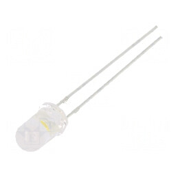 LED 5mm alb cald 4200-5800mcd 100° convex | Electronic-mag.ro | Componente Electronice