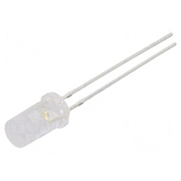 LED 4,8mm alb cald 750-1120mcd 120° plat | Electronic-mag.ro | Componente Electronice