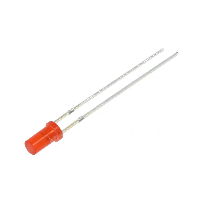 LED 3mm roșie 150-220mcd 140° plat | Electronic-mag.ro | Componente Electronice