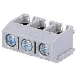Regletă de conexiuni pentru PCB 90° 5mm, 3 piste 1,5mm² | Electronic-mag.ro | Componente Electronice
