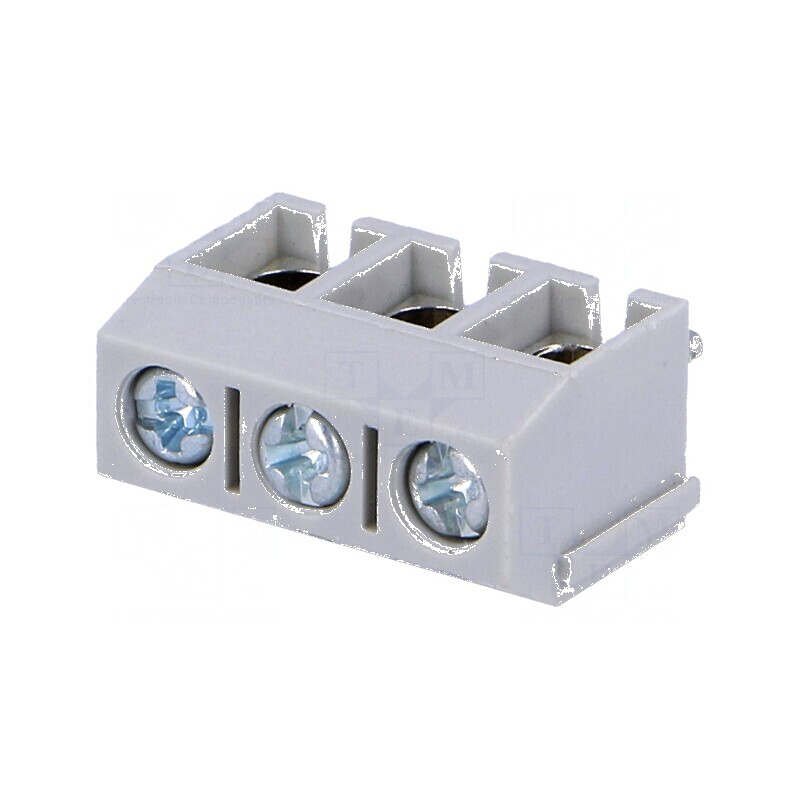 Regletă de conexiuni pentru PCB 90° 5mm, 3 piste 1,5mm² | Electronic-mag.ro | Componente Electronice