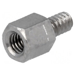 Piuliță distanțieră filetată M3 5mm alamă nichelată | Electronic-mag.ro | Componente Electronice
