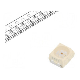 LED portocalie 60° 20mA λd: 600-611nm 2,8x3,5x1,75mm | Electronic-mag.ro | Componente Electronice