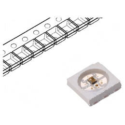 LED SMD 5050 Programabil RGB PLCC6 5x5x1,6mm Temperatură 25÷80°C | Electronic-mag.ro | Componente Electronice