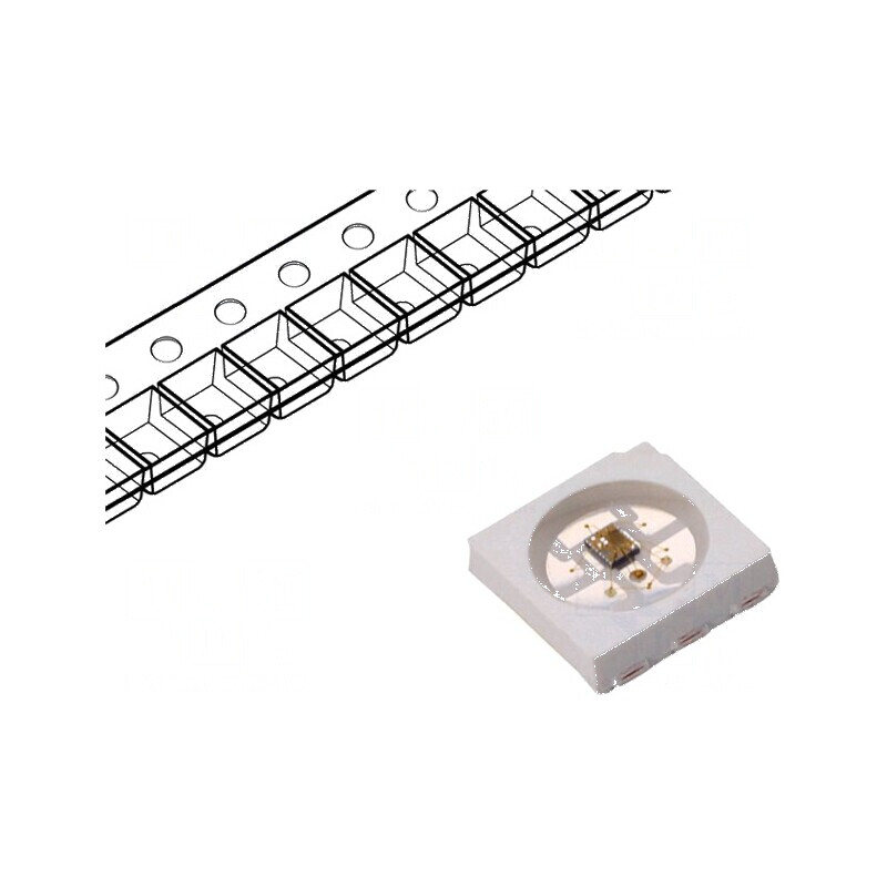 LED SMD 5050 Programabil RGB PLCC6 5x5x1,6mm Temperatură 25÷80°C | Electronic-mag.ro | Componente Electronice