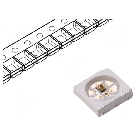 LED SMD 5050 Programabil RGB PLCC6 5x5x1,6mm Temperatură 25÷80°C | Electronic-mag.ro | Componente Electronice