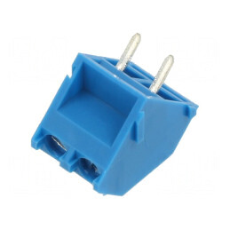 Regletă de conexiuni pentru PCB 45° 5mm, 2 piste 2,5mm² | Electronic-mag.ro | Componente Electronice