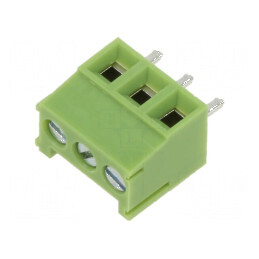 Regletă conexiuni PCB 90° 3,5mm 3 piste verde | Electronic-mag.ro | Componente Electronice