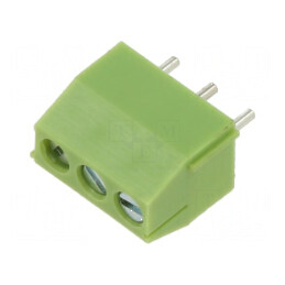 Regletă de conexiuni pentru PCB 90° 3,5mm 3 piste verde | Electronic-mag.ro | Componente Electronice