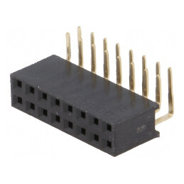 Conector şiruri pini soclu mamă 16 PIN unghi 90° 2,54mm | Electronic-mag.ro | Componente Electronice