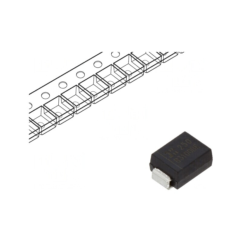 Diodă Schottky SMD 100V 3A SMB - Redresor  | Electronic-mag.ro | Componente Electronice
