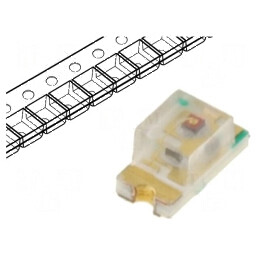 LED SMD 0603 Ambră 90mcd 1,6x0,8x0,45mm 145° 20mA 591nm | Electronic-mag.ro | Componente Electronice