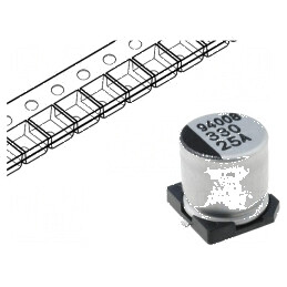 Condensator electrolitic SMD 330uF 25V Ø10x10mm ±20% 5000h | Electronic-mag.ro | Componente Electronice