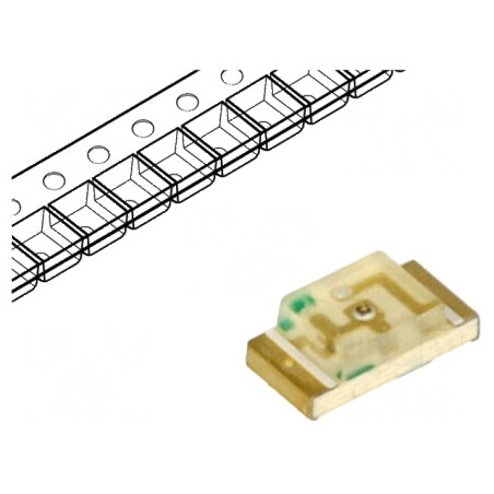 LED SMD 1206 Verde 18-70mcd 3,2x1,6x1,1mm 120° 20mA 568nm | Electronic-mag.ro | Componente Electronice