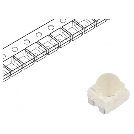 LED SMD PLCC4 roșie 710-2800mcd 3x3,4x3,5mm 60° 50mA | Electronic-mag.ro | Componente Electronice