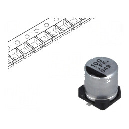 Condensator electrolitic low ESR SMD 100uF 6.3VDC Ø5x5.8mm | Electronic-mag.ro | Componente Electronice