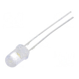LED 5mm alb cald 43000-60000mcd 15° convex | Electronic-mag.ro | Componente Electronice
