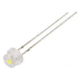 LED alb rece 4,8mm 2500÷3000mcd 100° convex | Electronic-mag.ro | Componente Electronice