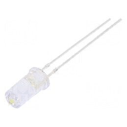 LED 5mm alb rece 1120-1560mcd 100° plat | Electronic-mag.ro | Componente Electronice
