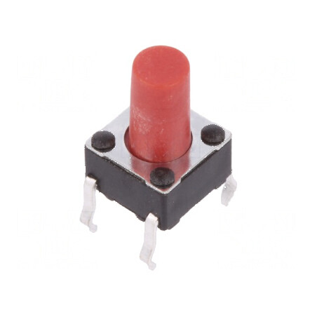 Microîntrerupător TACT SPST-NO 0,05A/12VDC THT | Electronic-mag.ro | Componente Electronice