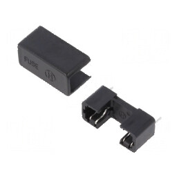 Soclu protecție siguranțe cilindrice 5x20mm 6A negru | Electronic-mag.ro | Componente Electronice