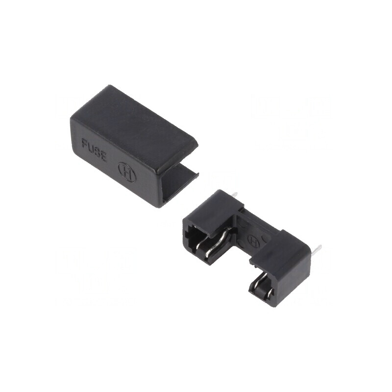 Soclu protecție siguranțe cilindrice 5x20mm 6A negru | Electronic-mag.ro | Componente Electronice