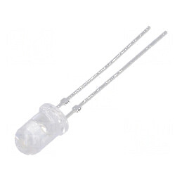 LED 5mm roșie 4,3-11cd 18° convex | Electronic-mag.ro | Componente Electronice