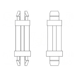 Distanţier PCB poliamidă 66 19,1mm clichet | Electronic-mag.ro | Componente Electronice