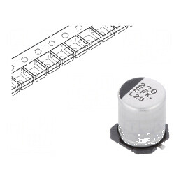 Condensator electrolitic low ESR SMD 220uF 25V Ø8x10,2mm | Electronic-mag.ro | Componente Electronice