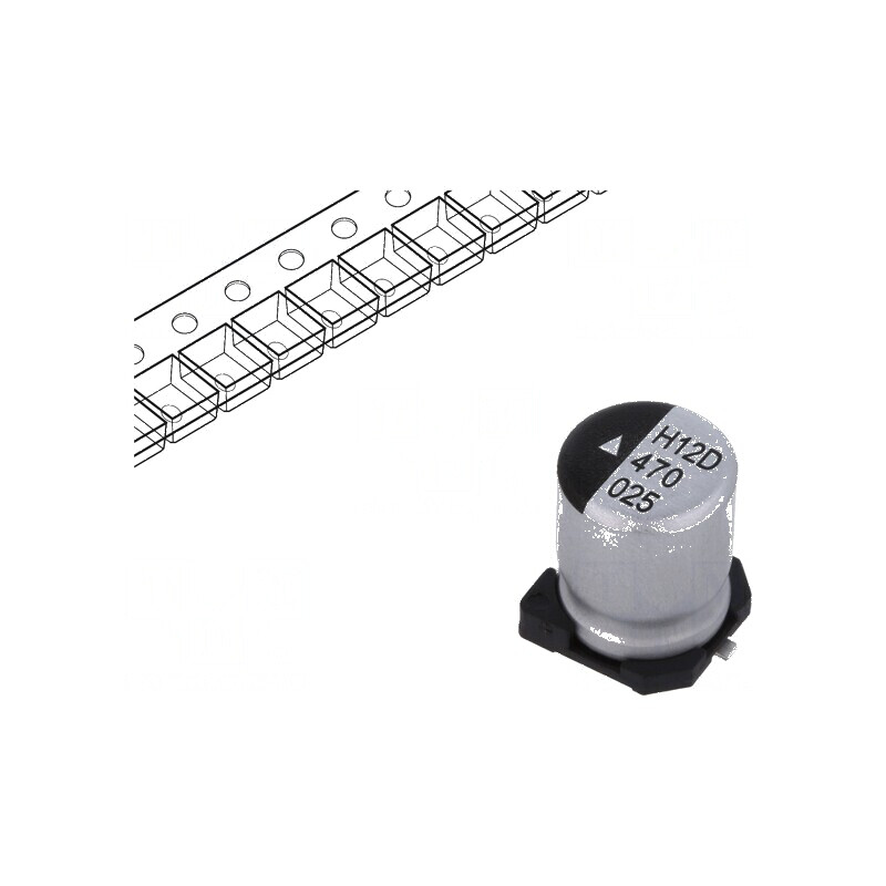 Condensator electrolitic SMD 47uF 25V DC Ø6,3x8mm 1000h 110mA | Electronic-mag.ro | Componente Electronice Condensator electrolitic SMD 47uF 25V DC Ø6,3x8mm 1000h 110mA | Electronic-mag.ro | Componente Electronice