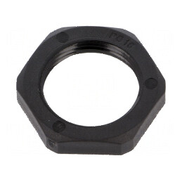 Piuliță PG16 poliamidă 6mm, Cheie 30mm, Neagră, -40÷100°C | Electronic-mag.ro | Componente Electronice