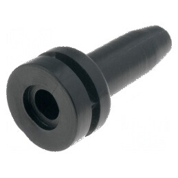 Manşon PVC negru 3mm, lungime 27mm, grosime panou 2mm | Electronic-mag.ro | Componente Electronice